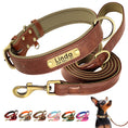Load image into Gallery viewer, Customized Leather Dog Collar Leash Set