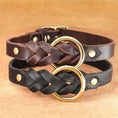 Load image into Gallery viewer, Genuine Durable Leather Dog Collar Leash Set